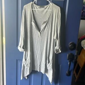 Soft gray oversized tunic